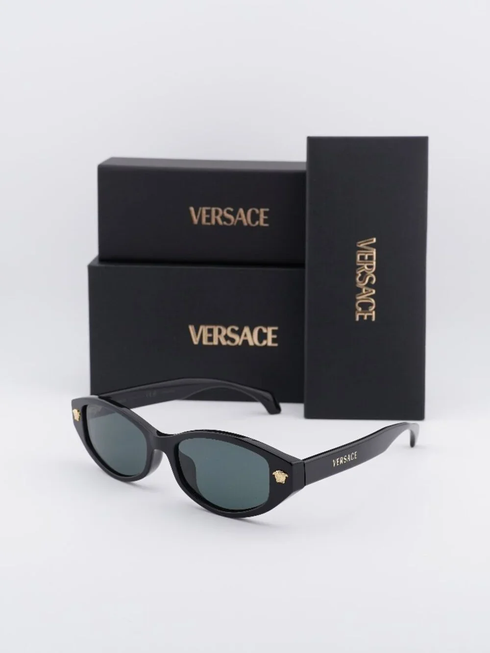 Versace VE4512D GB1/87 Oval Sunglasses – Black / Grey
